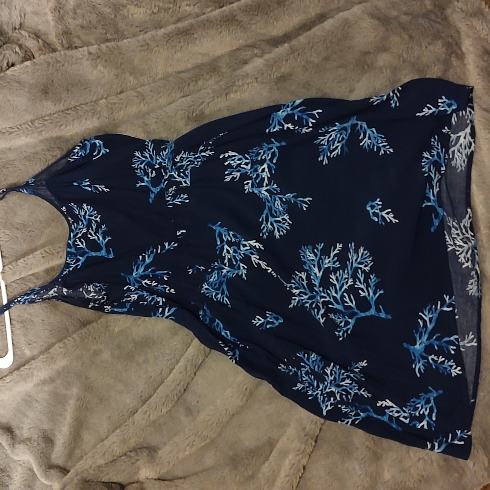 Blue coral pattern dress